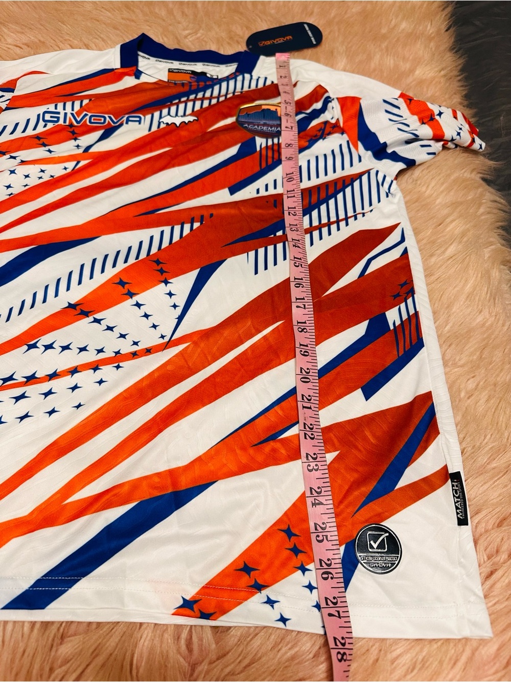 Men's White Athletic Jersey with Orange & Blue Graphic - Picture 5 of 10